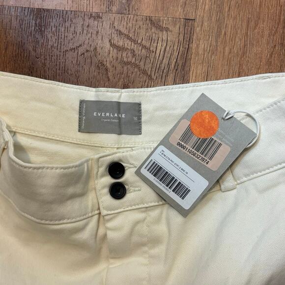 NWT Everlane The Organic Cotton Straight Leg Crop Pant In Bone Size 16 - Picture 6 of 9